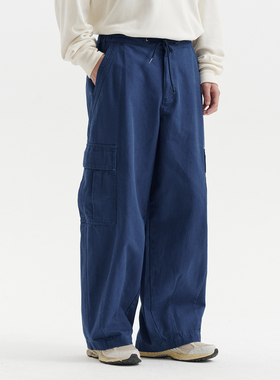 BUTTBILL 25AW重磅厚帆布纯棉日系工装裤复古宽松阔腿休闲长裤男