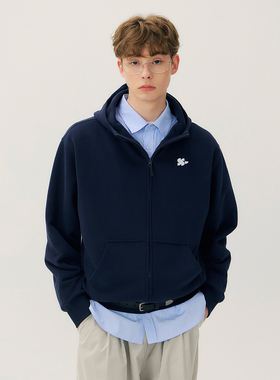 MYSAMESAME 25AW潮牌连帽卫衣开衫男女基础复古拉链帽衫外套秋冬