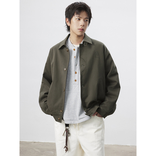 UHUZZ 夹克休闲复古翻领廓形宽松外套男女情侣 25AW智者哈灵顿工装