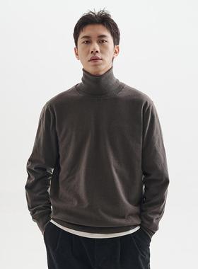 BUTTBILL 24AW秋冬8%绵羊毛衣混纺针织廓形复古高领基础打底衫男