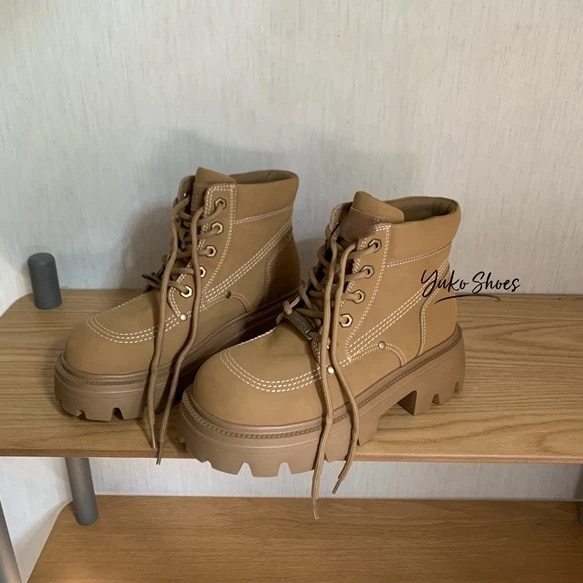 35#36#特！百~马苏大黄靴！厚底马丁靴户外休闲工装短靴潮酷女靴,女鞋,马丁靴,淘宝优惠券,粉丝福利购,淘宝优惠卷