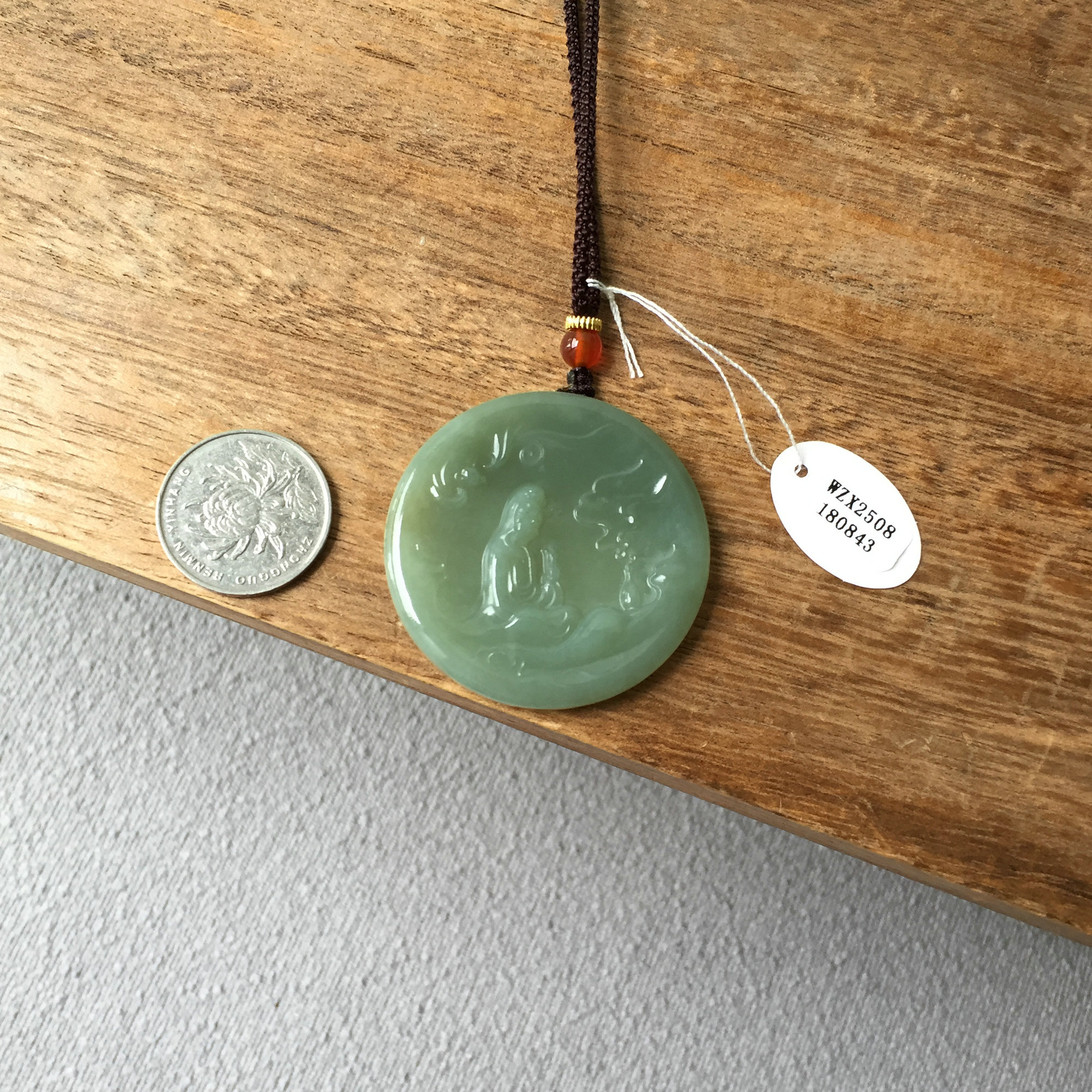 天然和田玉青白玉吊坠 手镯芯观音圆牌挂件毛衣链 新疆和田玉坠子