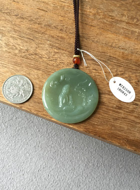 天然正品新疆和田玉观音吊坠挂件