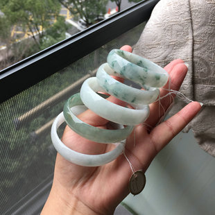 小圈口48 冰透 53mm福镯A货翡翠小号公主镯冰糯种天然玉手镯女薄款
