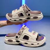 2025新款 外穿防滑厚底休闲运动凉拖男生海边沙滩凉鞋 男潮夏季 拖鞋