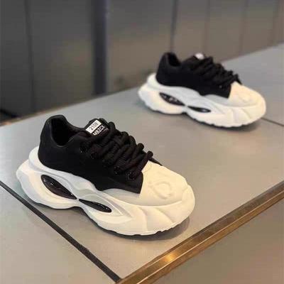 网红爆款男鞋秋冬季潮流休闲厚底增高皮面运动鞋男款欧洲站老爹鞋