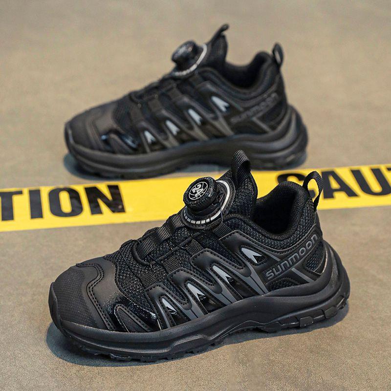 男童鞋春款2025新款网面透气儿童运动鞋中大童黑色男孩休闲 老爹