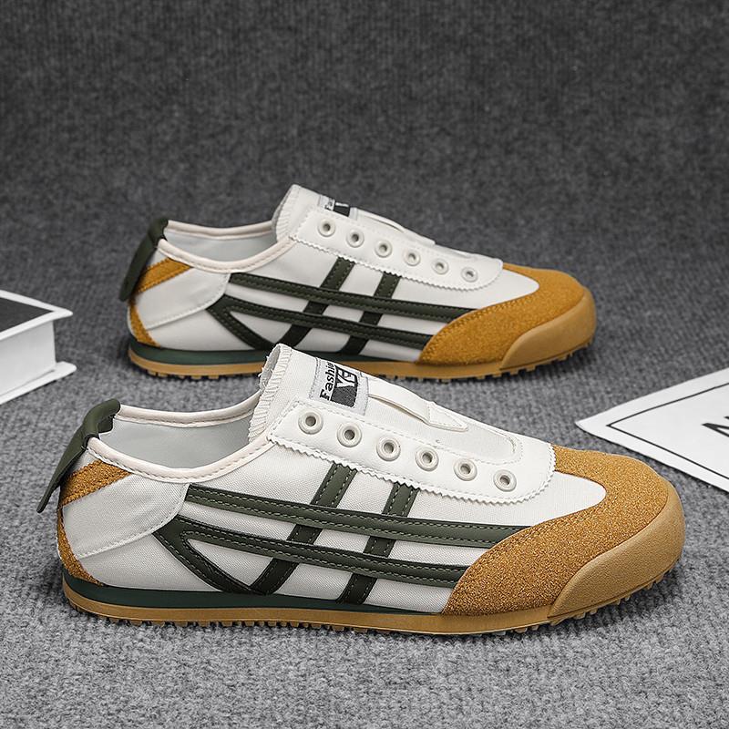 帆布鞋男鞋2025新款夏季透气小众原创布鞋运动休闲一脚蹬阿甘板鞋