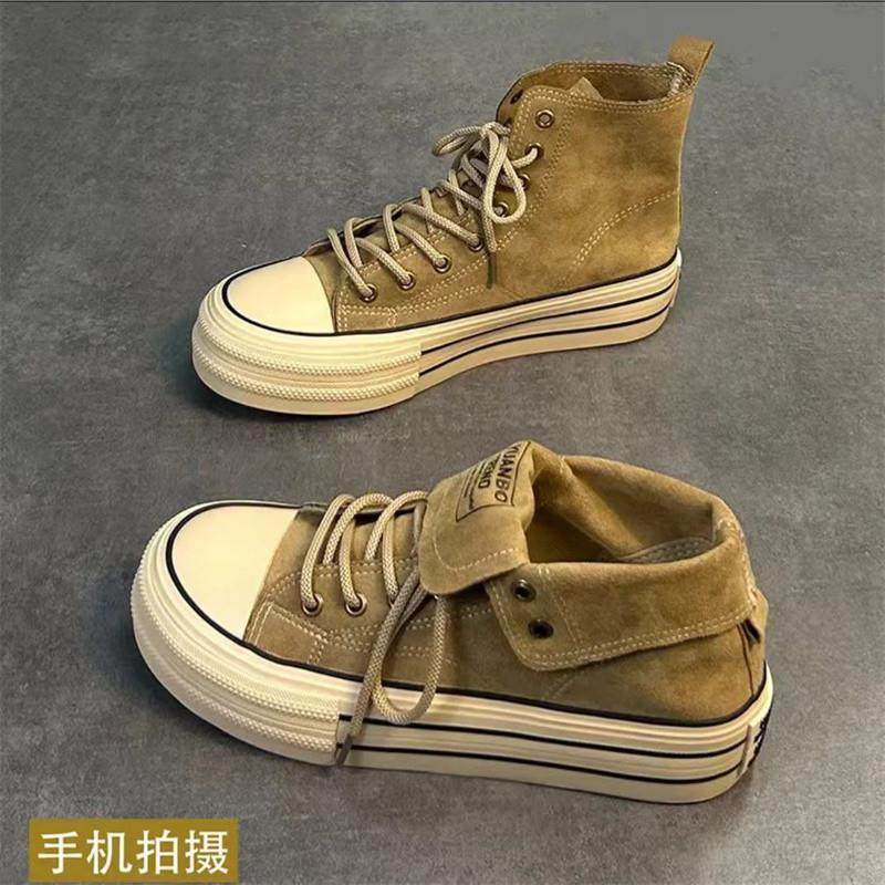 帆布鞋男鞋秋冬季2025新款潮流青少年学生硫化鞋运动休闲高帮板鞋