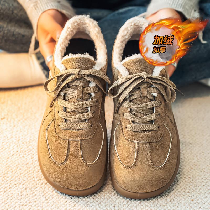 棉鞋男冬季加绒保暖德训阿甘板鞋户外防寒皮毛一体雪地靴男鞋加厚