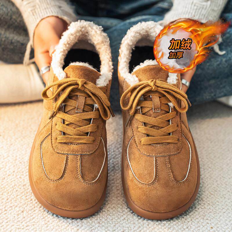 潮牌男鞋2025新款冬季加绒保暖棉鞋男士软底休闲运动高级感德训鞋