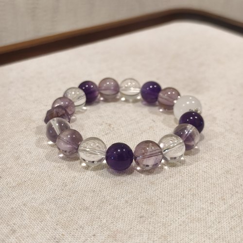 天然水晶手链巴西紫水晶乌拉圭紫手串白幽灵高级感闺蜜生日礼物女