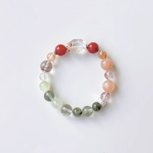 梵星尘｜喜木火多宝手链彩色多色发晶幽灵兔毛单圈手串饰品女礼物