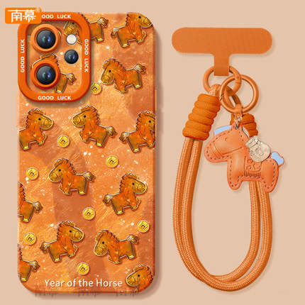 金币小马适用oppoReno15手机壳Reno14pro套2026马年Rone13新款OPPO硅胶12新年款11防摔Reon10外壳9过年8红色7