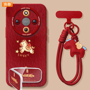 油画平安马适用荣耀x70手机壳x60套2026马年x70i新款x50防摔x40华为x30硅胶honor外壳pro新年款gt过年por红色