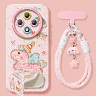 2026粉色油画小马适用oppoa3pro手机壳a3套a2新款a97保护a95全包op马年opop新年款a93过年a92s本命年por女a91