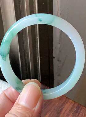 翠都翡翠珠宝天然翡翠A货玉石玉镯子冰糯种51飘花贵妃手镯800212