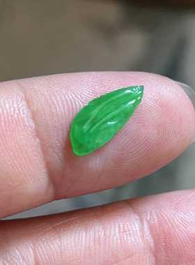 翠都翡翠珠宝缅甸天然A货玉石裸石镶嵌面冰种阳绿羽毛100303