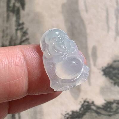 缅甸翡翠A货镶嵌玉女款石挂坠小吊坠送鉴定证书冰种佛公183220