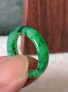 翠都翡翠珠宝缅甸A货玉石20号花青阳绿戒指环800200