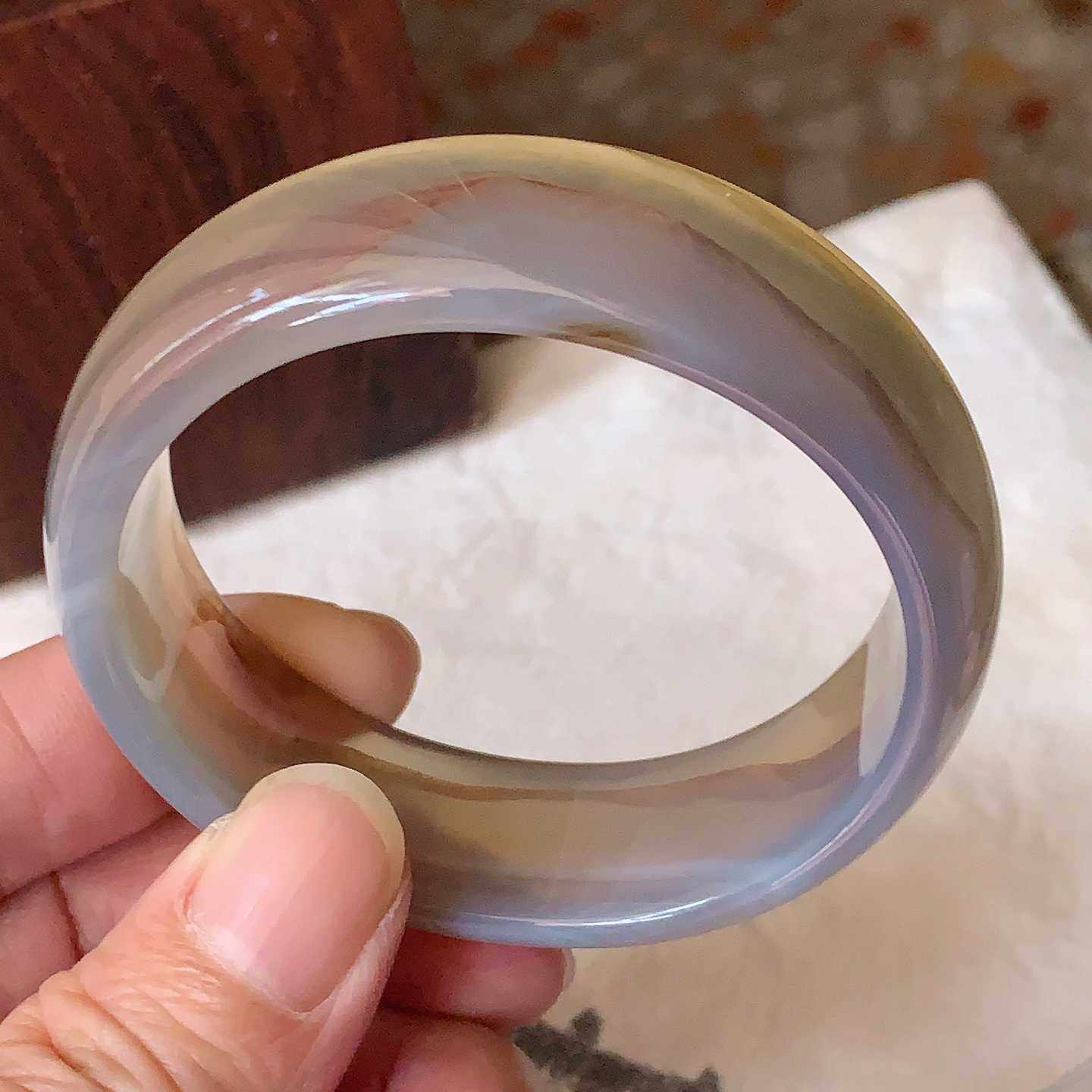 翠都翡翠珠宝玉髓58宽边手镯