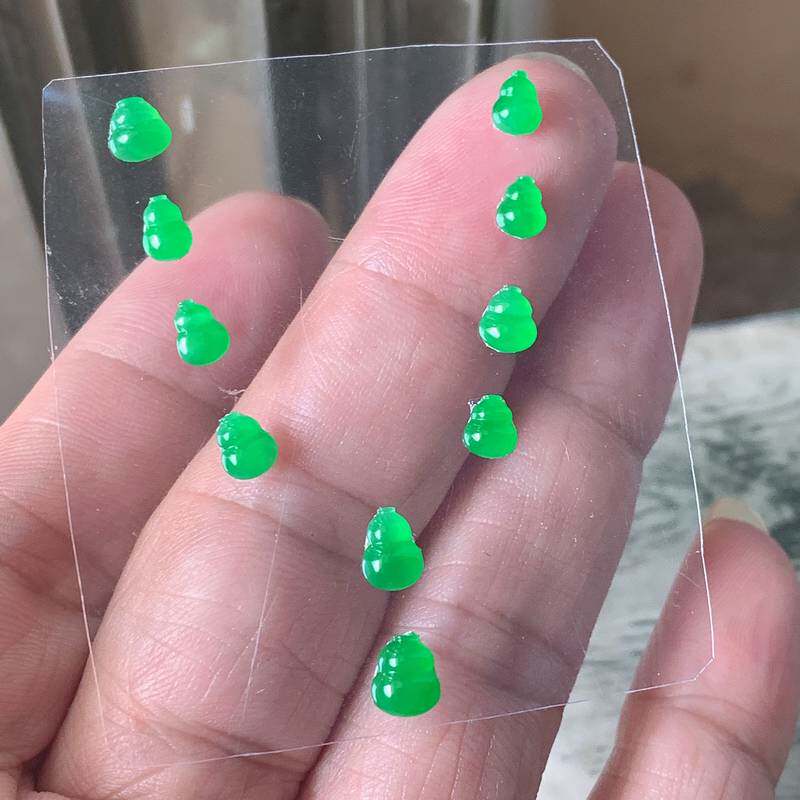 翠都翡翠珠宝缅甸天然A货玉石裸石镶嵌戒面阳绿葫芦一套400414