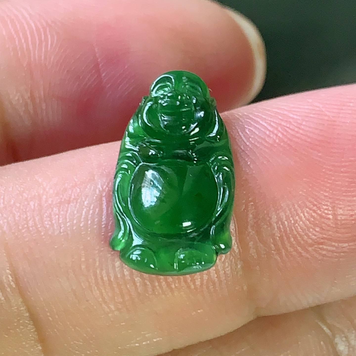 翠都翡翠珠宝天然A货玉石裸石戒面镶嵌面送证书辣绿佛公166311