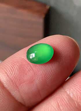 缅甸天然翡翠A货玉石戒面裸石镶嵌面送证书冰种阳绿蛋面700200