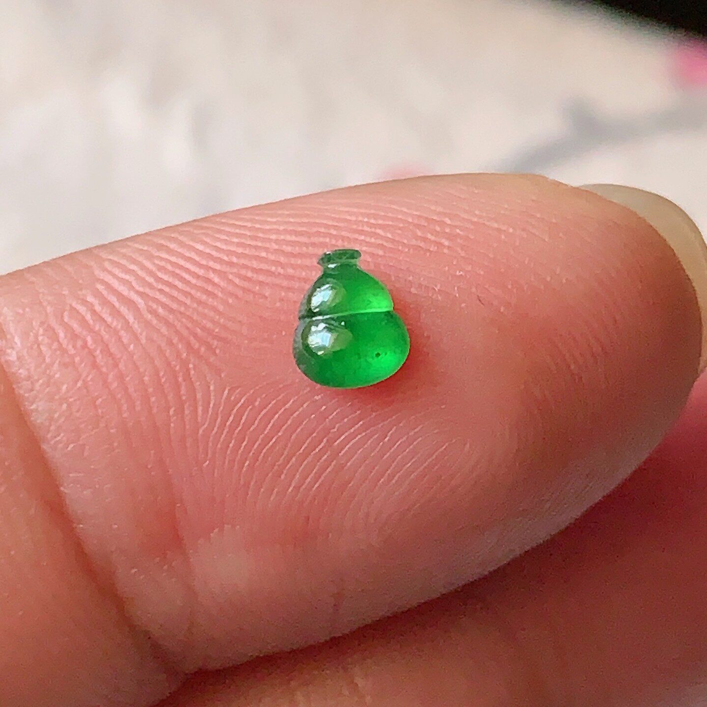 翠都翡翠珠宝天然A货玉石裸石戒面镶嵌面送证书辣绿葫芦100269