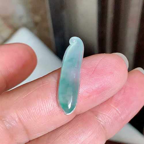 翠都翡翠珠宝缅甸天然A货玉石吊坠镶嵌面冰种飘花福瓜400632