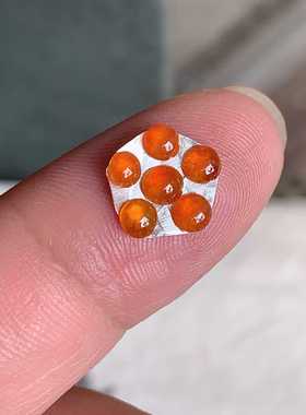 翠都翡翠珠宝缅甸天然翡翠A货裸石镶嵌面冰种红翡蛋面6颗100221