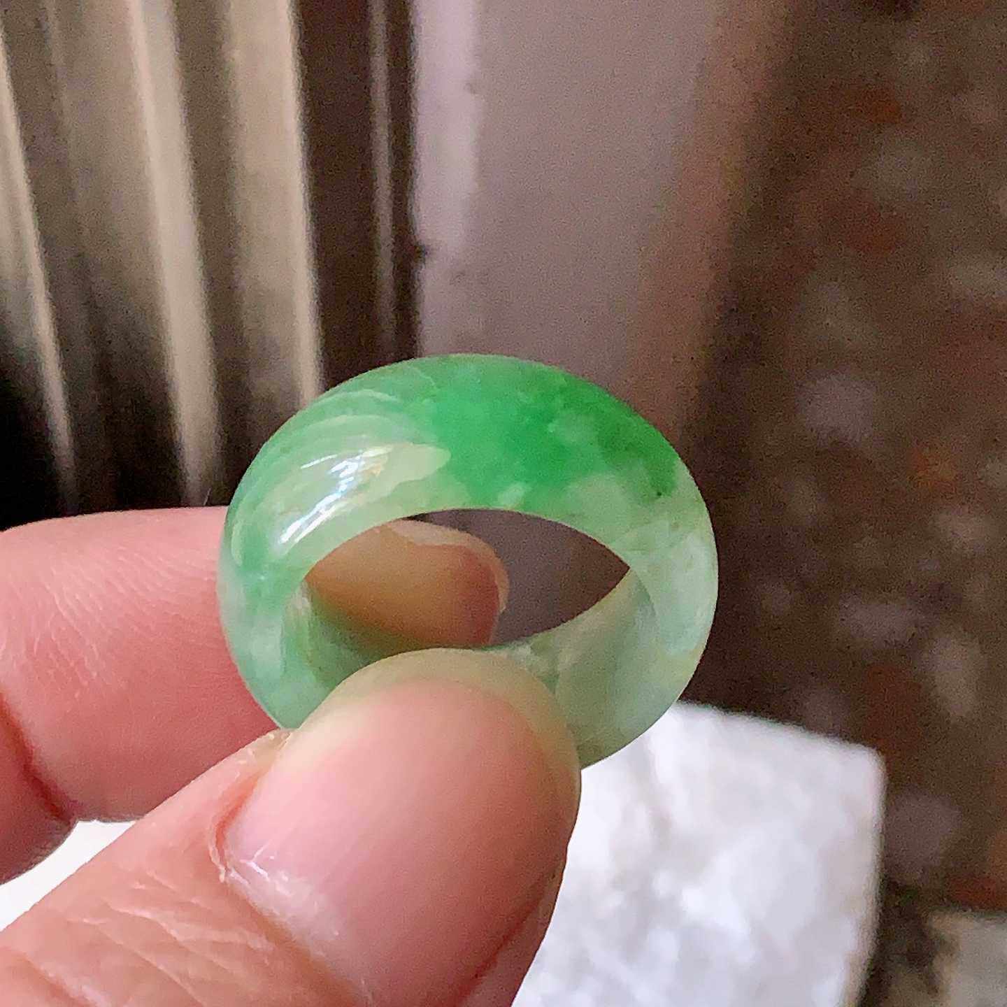 翠都翡翠珠宝缅甸天然翡翠A货玉石阳绿16号戒指环600483