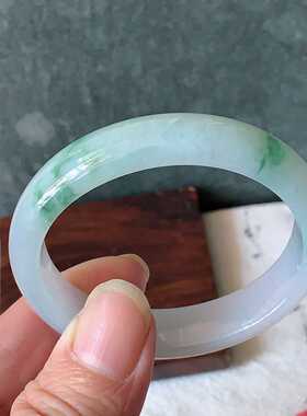 翠都翡翠珠宝天然翡翠A货玉石镯子冰糯种51.3飘花贵妃手镯800218