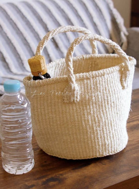 {Les petits bonheurs}进口剑麻草编休手提包袋日常百搭