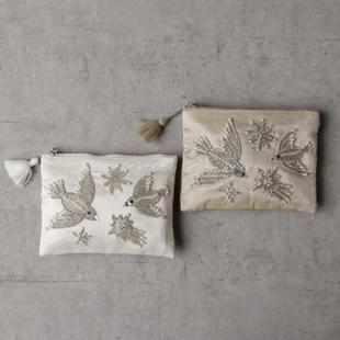 Les petits bonheurs｜现货COTTAGE印度刺绣手工复古收纳包化妆包