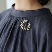 Les bonheurs｜现货日本进口黄铜玻璃珍珠优雅日常胸针 petits