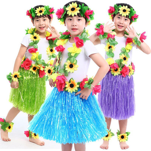夏威夷草裙舞环保服装儿童海草舞