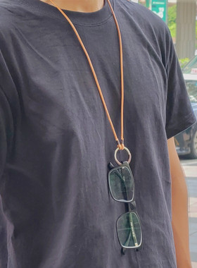 Mr.Fung手工原创墨镜挂绳挂脖式眼镜挂链防脱落眼睛绳牛皮项链绳