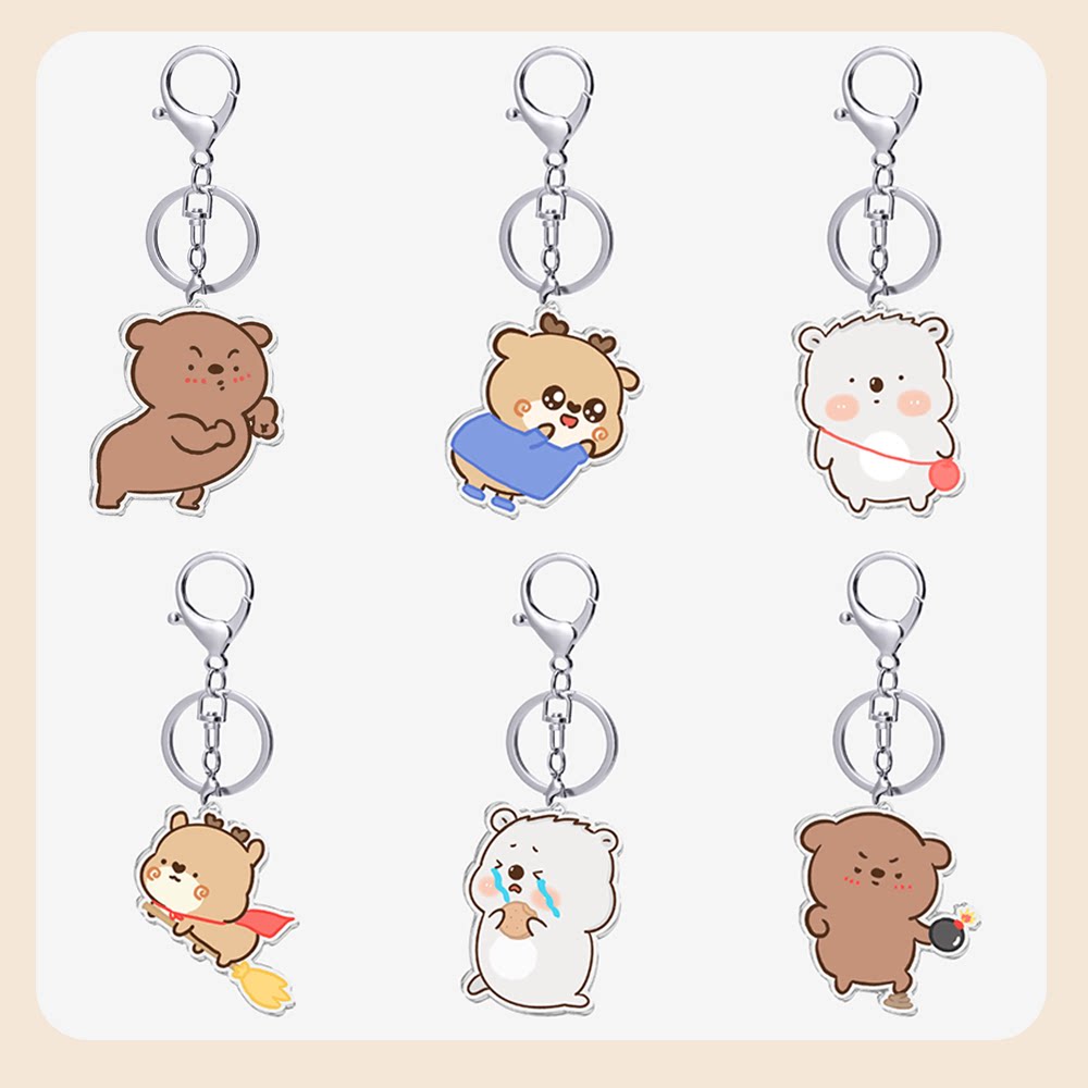 原创狍小坑动漫表情可爱亚克力挂件钥匙链扣系列萌趣 卡通挂饰