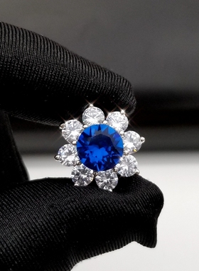 S进口奥地利水晶深宝蓝色243花朵锆石衬衫毛衣装饰纽扣16mm定制款
