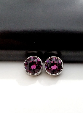 S高端进口深紫色204奥地利水晶衬衫毛衣外套装饰纽扣子定制款