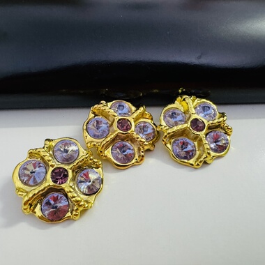 绮进口浅紫色D捷克水钻水晶貂皮裘皮大衣毛衣金属纽扣29mm