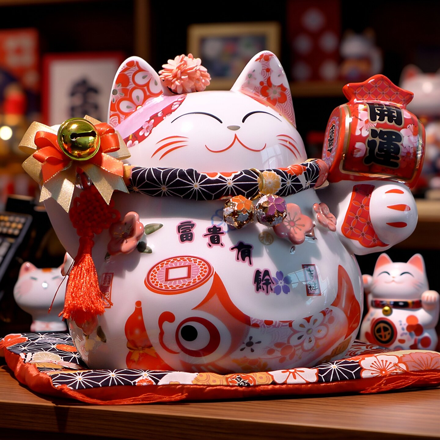 大号陶瓷招财猫摆件 存钱储蓄罐 店铺开业礼品 创意家居摆件摆设