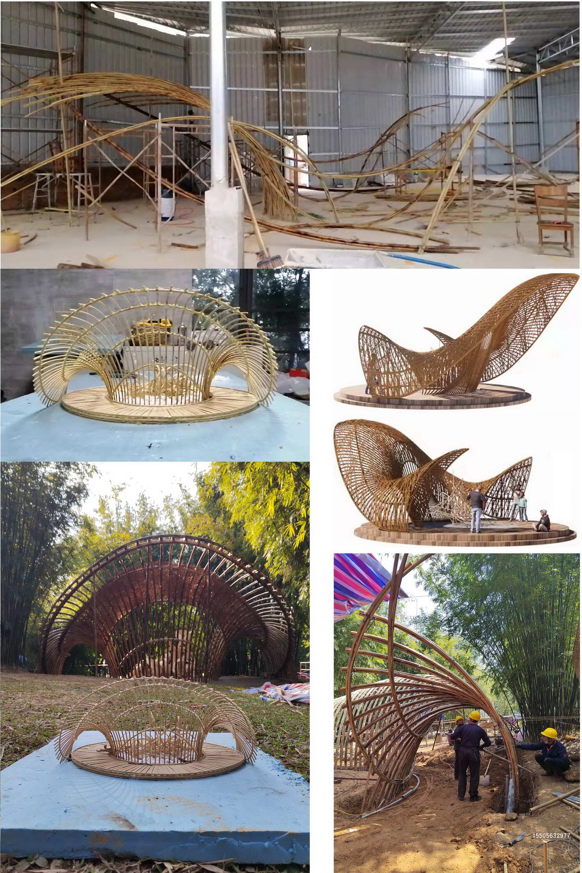 异形竹建筑户外竹长廊竹花架室外竹房子防腐木竹亭子竹编竹廊架