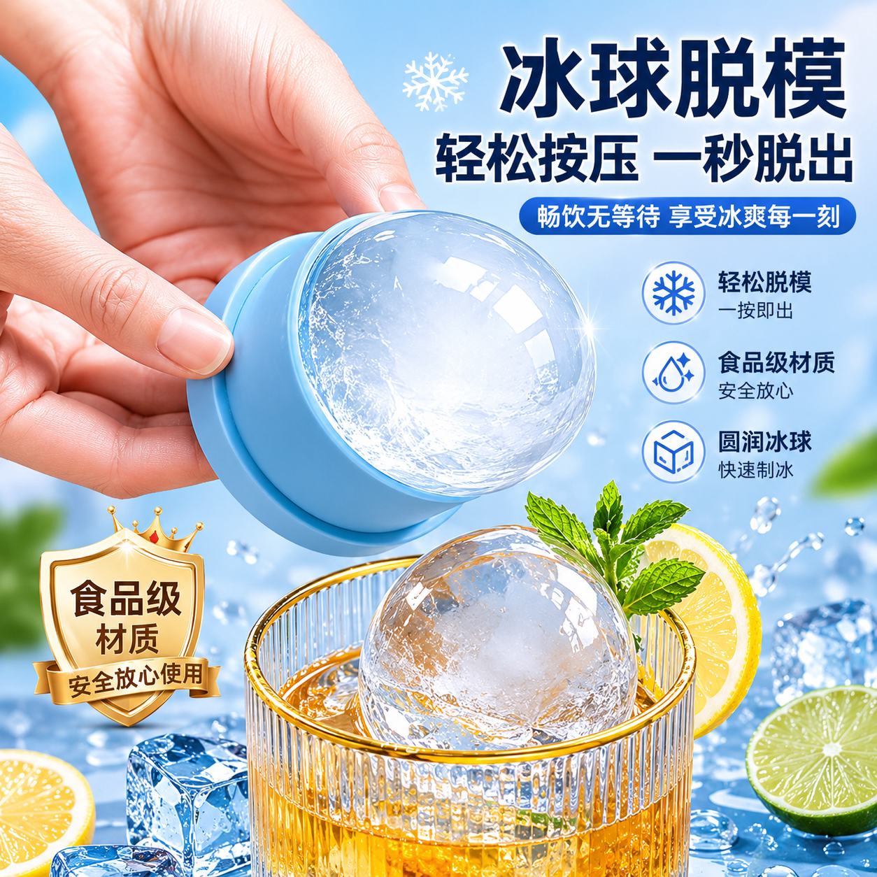 食品级硅胶大冰球制冰格