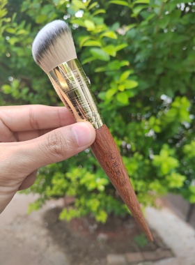 艾诺琪化妆刷光橙茶系列f102粉底刷膏体腮红刷纤维毛实木柄微瑕疵