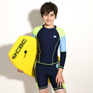 15岁儿童游泳衣专业训练学生长袖 2024新青少年7 防晒胖童分体套装
