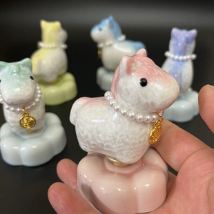 景德镇结晶釉·转转福气马·可爱桌面创意摆件小礼物