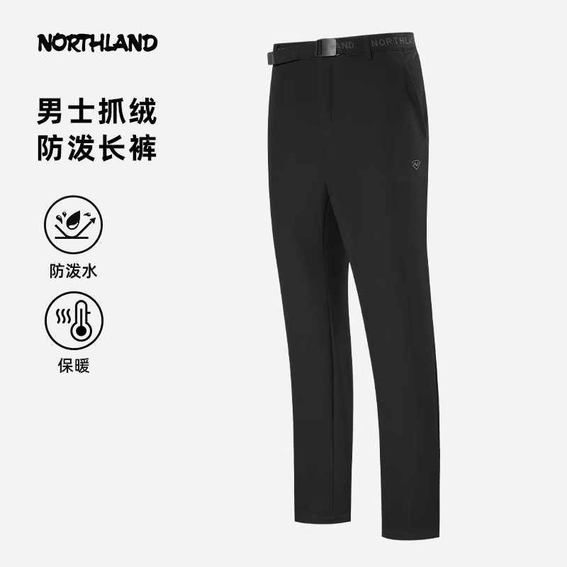 诺诗兰软壳裤24秋冬户外男式防泼保暖徒步登山加绒长裤NXPEH5748S