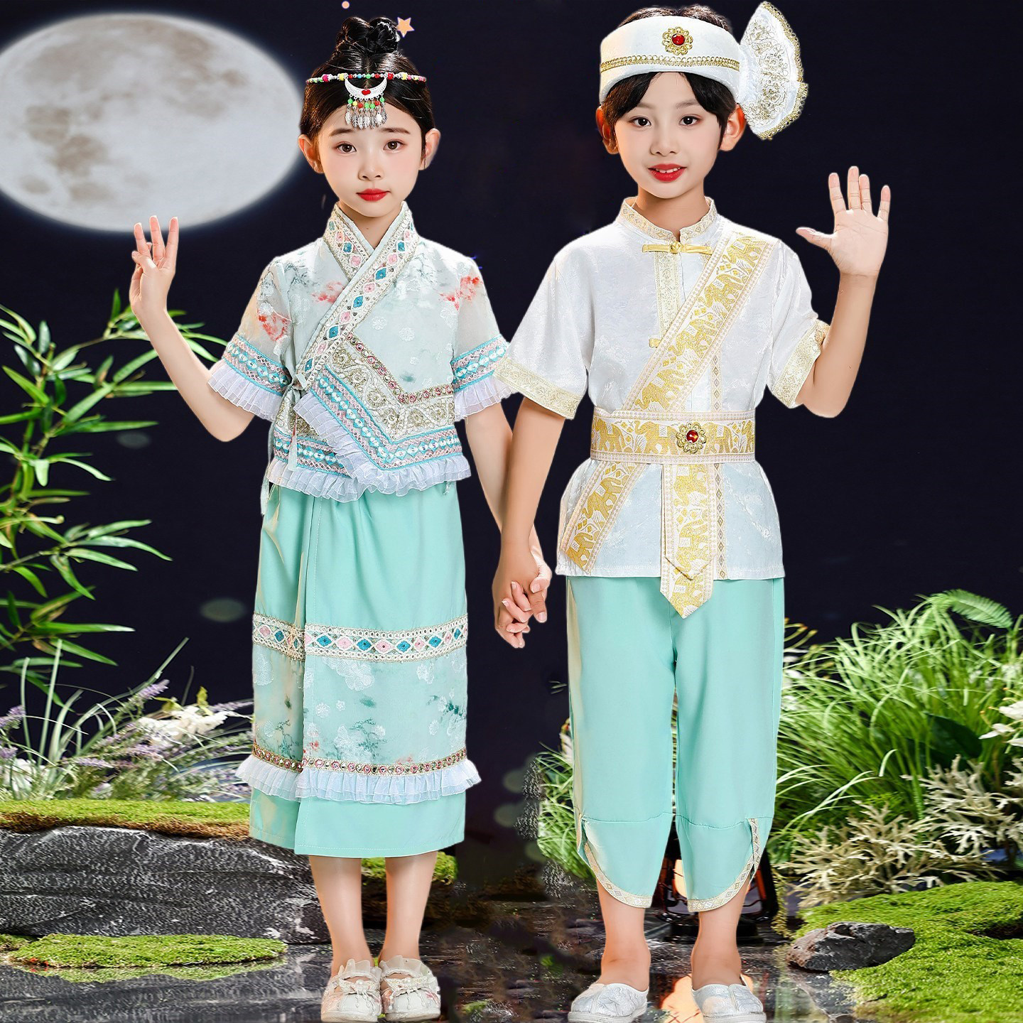 夏季新款傣族服装女童少数民族西图片